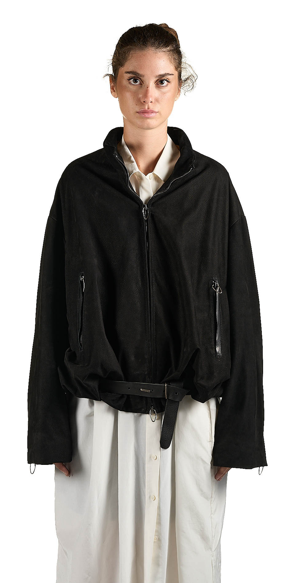 DANIELE BASTA LEATHER AND SILVER JACKET
